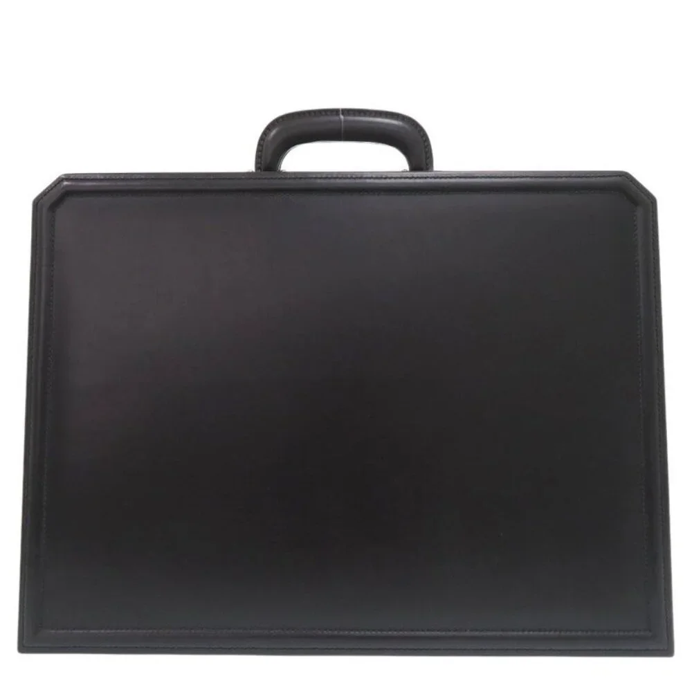 Gucci Vintage Trunk Case Briefcase Attache Leather Black 0957